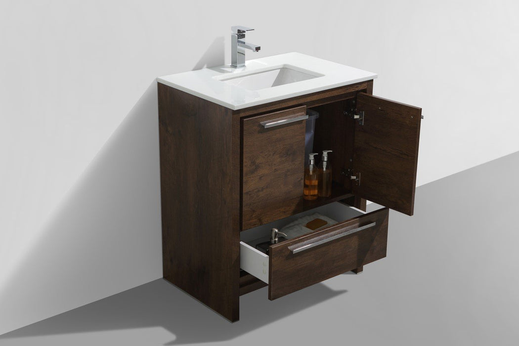 Dolce 30″ Modern Bathroom Vanity with Quartz Counter-Top