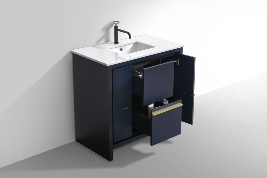 Dolce 36″ Modern Bathroom Vanity with Quartz Counter-Top