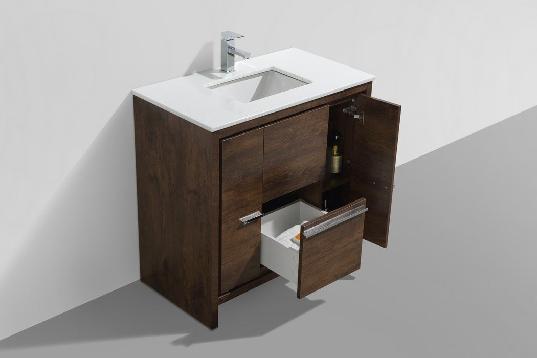 Dolce 36″ Modern Bathroom Vanity with Quartz Counter-Top