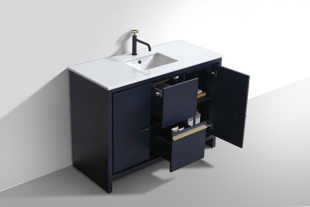 Dolce 48″ Modern Bathroom Vanity with Quartz Counter-Top