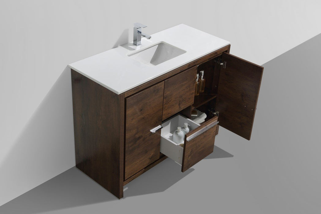 Dolce 48″ Modern Bathroom Vanity with Quartz Counter-Top