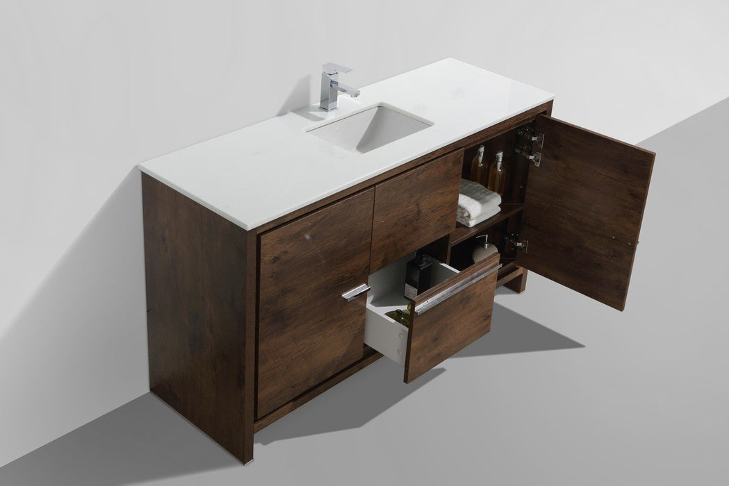 Dolce 60″ Modern Bathroom Vanity with Quartz Counter-Top