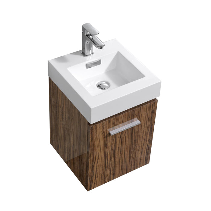 Bliss 16" Wall Mount Modern Bathroom Vanity