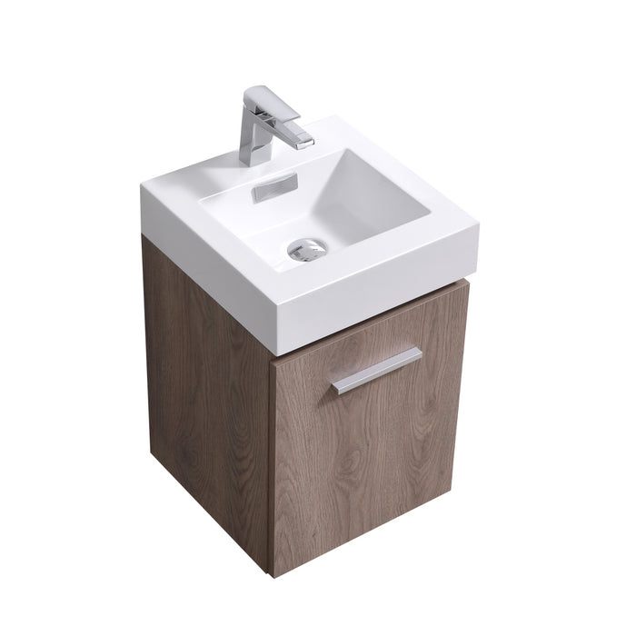 Bliss 16" Wall Mount Modern Bathroom Vanity