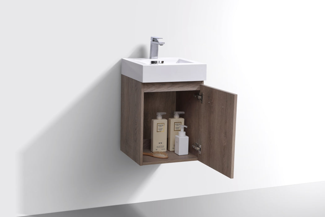 Bliss 16" Wall Mount Modern Bathroom Vanity