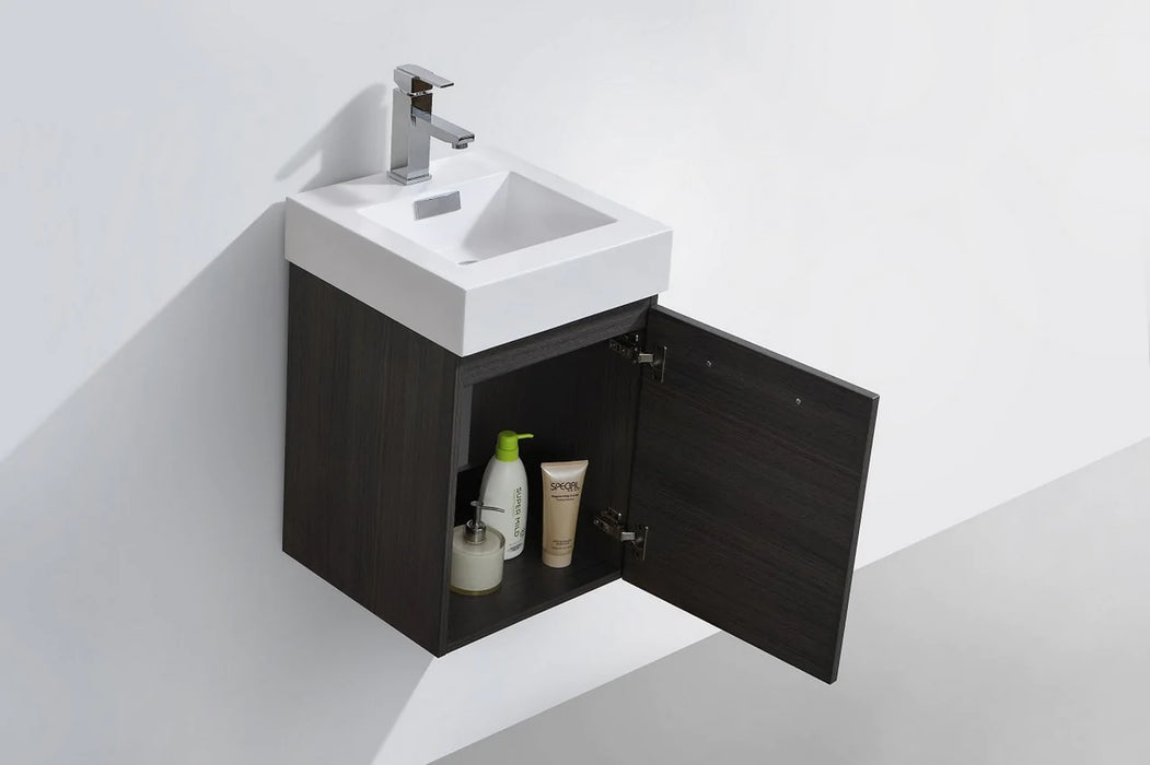 Bliss 16" Wall Mount Modern Bathroom Vanity