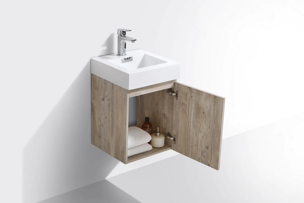 Bliss 16" Wall Mount Modern Bathroom Vanity