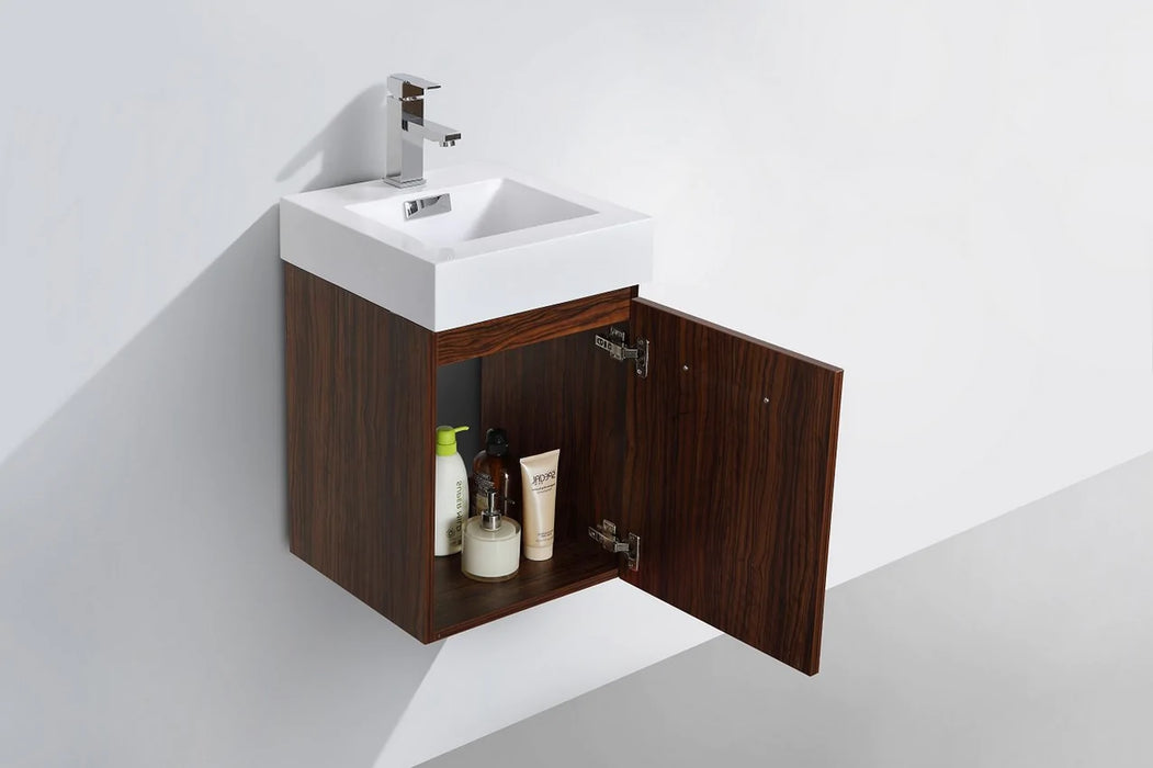 Bliss 16" Wall Mount Modern Bathroom Vanity