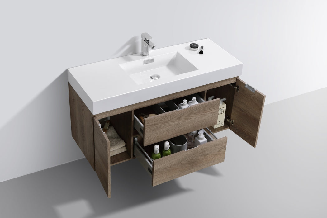 Bliss 48" Wall Mount Modern Bathroom Vanity