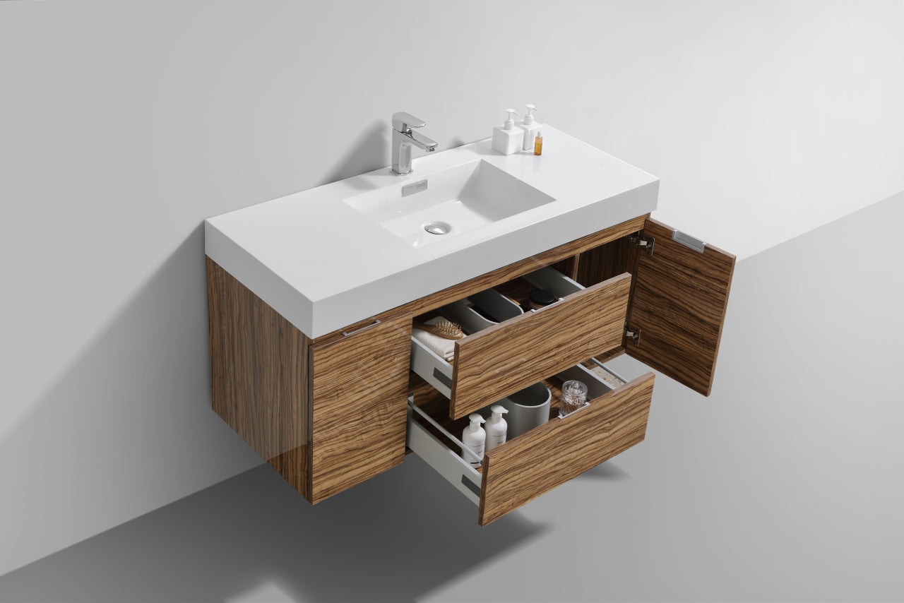 Bliss 48" Wall Mount Modern Bathroom Vanity — Millcreek Bath and Kitchen