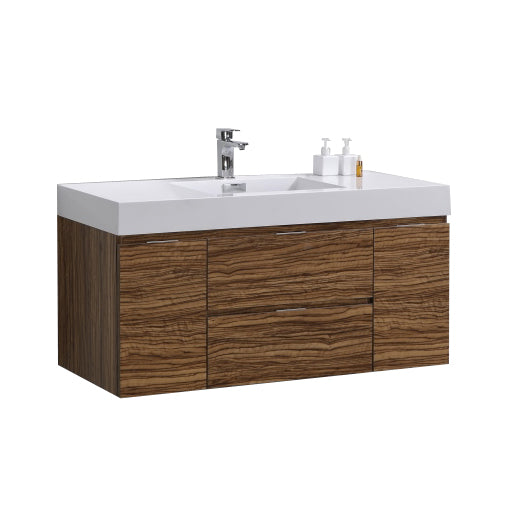 Bliss 48" Wall Mount Modern Bathroom Vanity