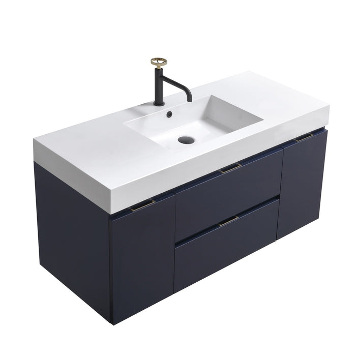 Bliss 48" Wall Mount Modern Bathroom Vanity