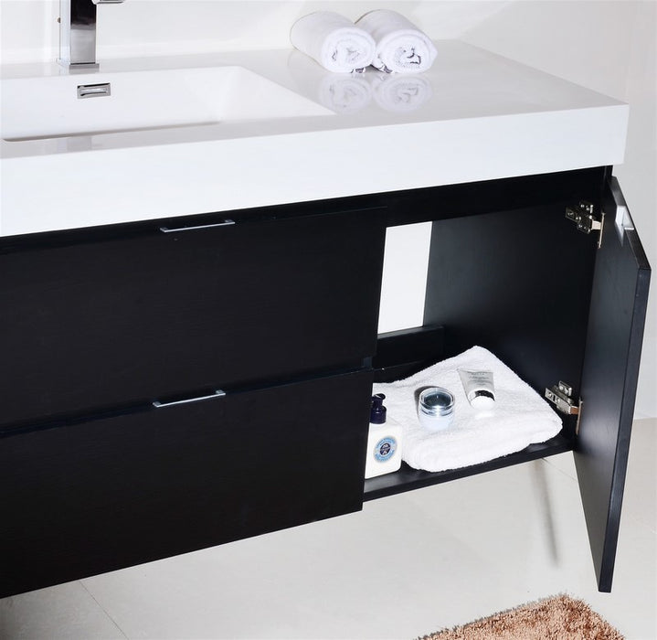 Bliss 60" Single Sink Wall Mount Modern Bathroom Vanity