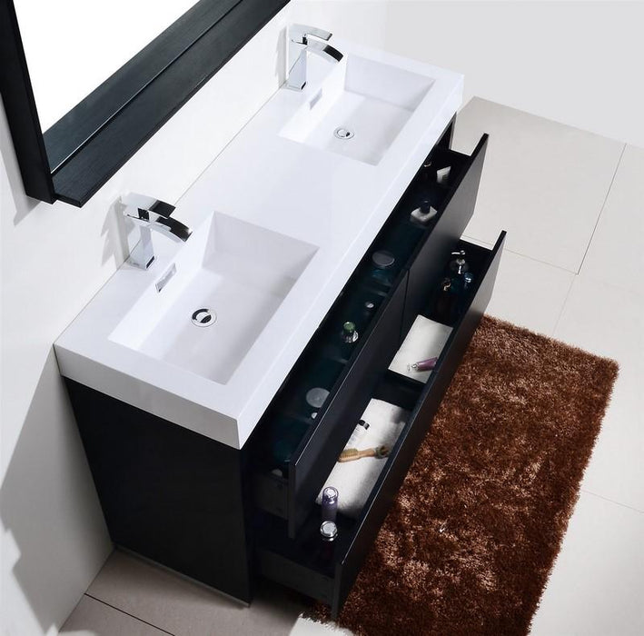 Bliss 60" Double Sink Freestanding Modern Bathroom Vanity