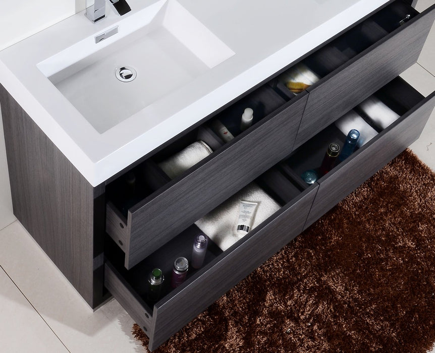 Bliss 60" Double Sink Freestanding Modern Bathroom Vanity