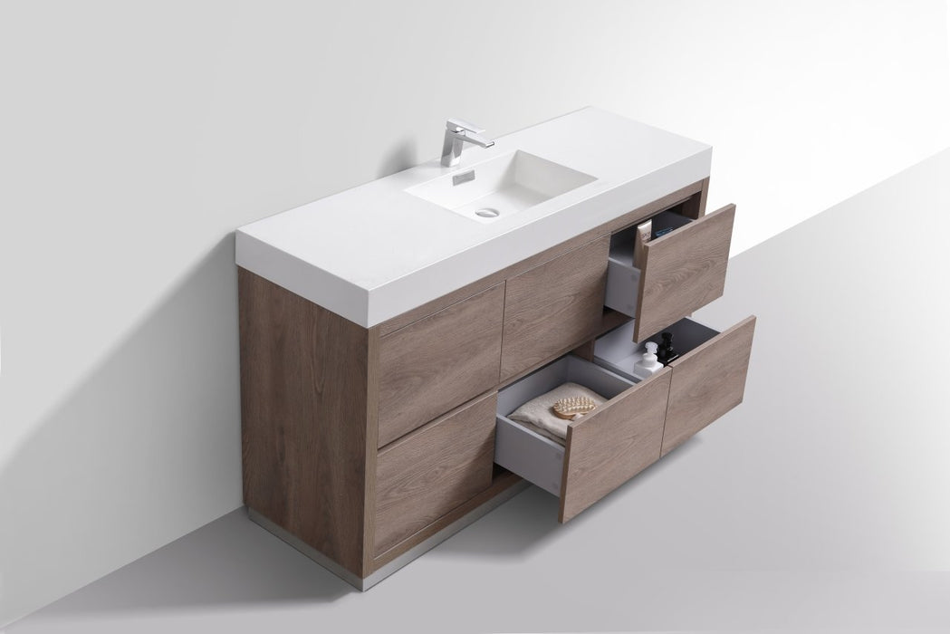 Bliss 60" Single Sink Freestanding Modern Bathroom Vanity