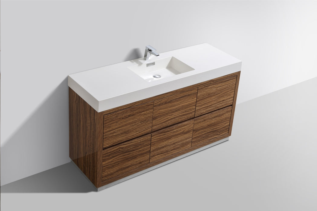 Bliss 60" Single Sink Freestanding Modern Bathroom Vanity