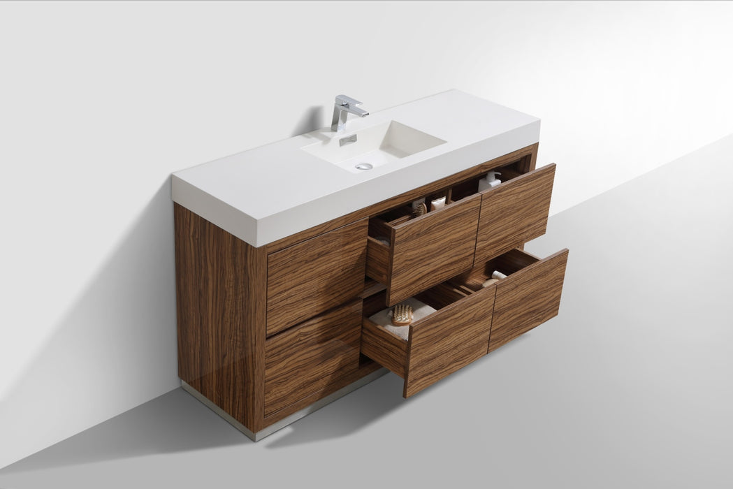 Bliss 60" Single Sink Freestanding Modern Bathroom Vanity