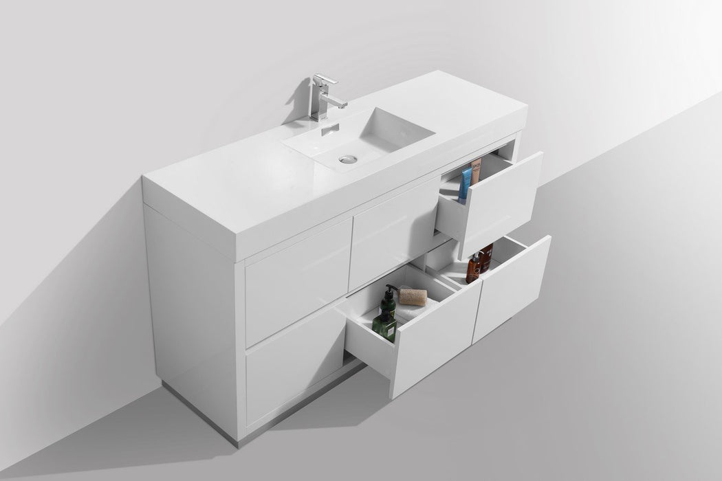 Bliss 60" Single Sink Freestanding Modern Bathroom Vanity