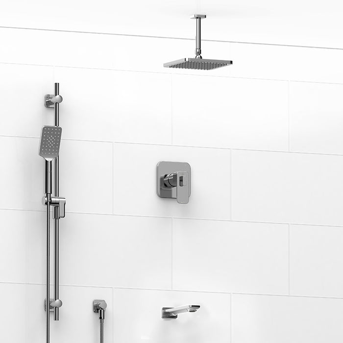 Riobel Equinox 3-Way System With Hand Shower Rail, Shower Head And Tub Spout