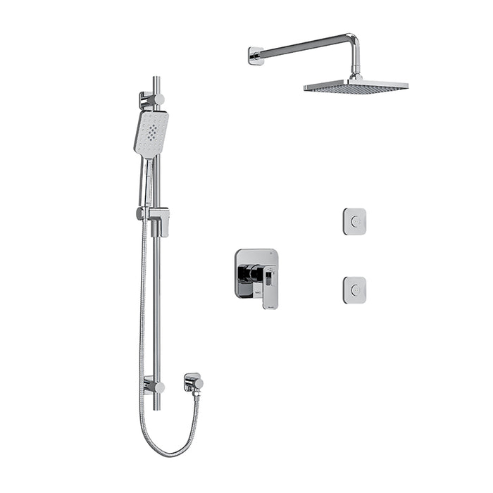 Riobel Equinox 3-Way System, Hand Shower Rail, Elbow Supply, Shower Head And 2 Body Jets