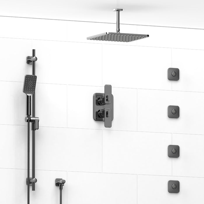Riobel Equinox System With Hand Shower Rail, 4 Body Jets And Shower Head