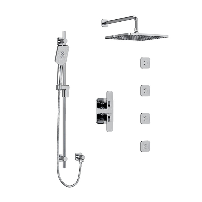 Riobel Equinox System With Hand Shower Rail, 4 Body Jets And Shower Head
