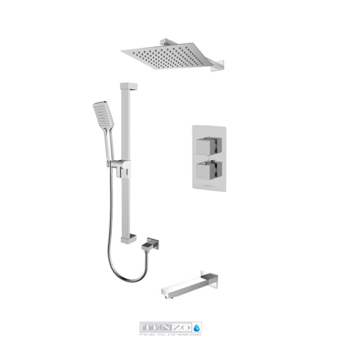 Tenzo Slik 3 Way Thermostatic Tub and Shower System