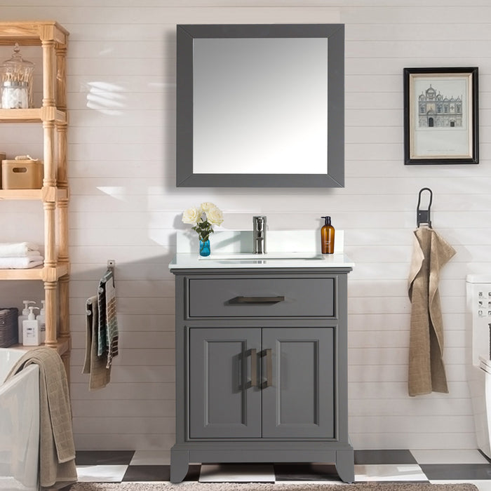 Washington 30" Single Sink Bathroom Vanity Set with Sink and Mirror