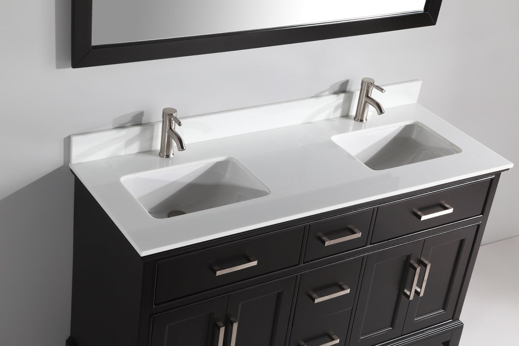 Washington 60" Double Sink Bathroom Vanity Set with Sink and Mirror