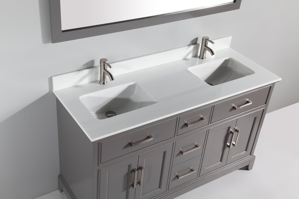 Washington 60" Double Sink Bathroom Vanity Set with Sink and Mirror