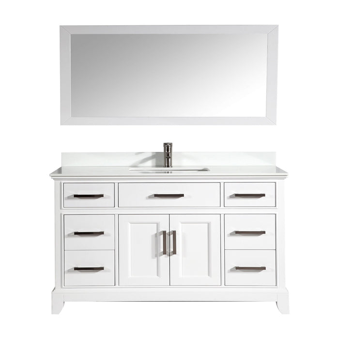 Washington 60" Single Sink Bathroom Vanity Set with Sink and Mirror