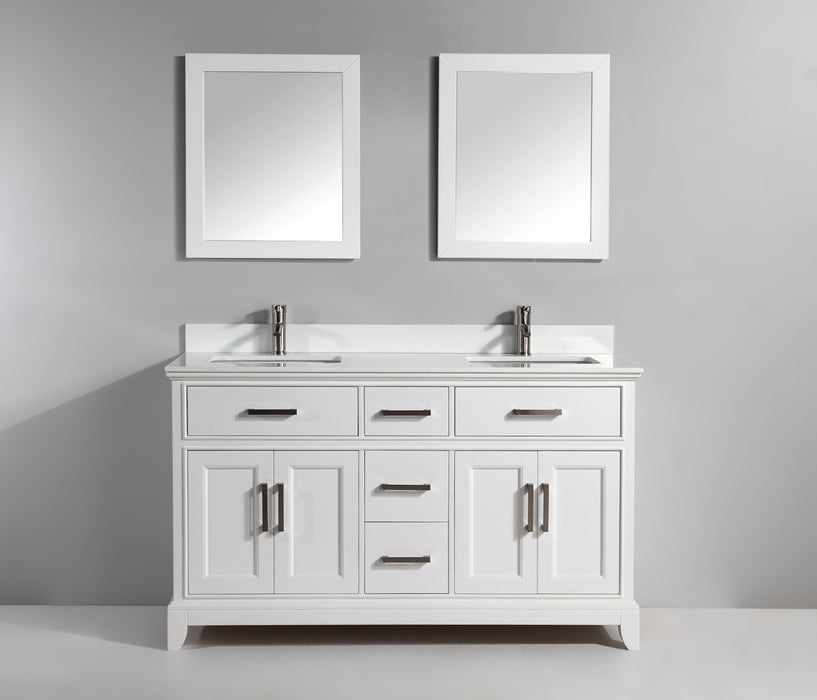 Washington 72" Double Sink Bathroom Vanity Set with Sink and Mirrors