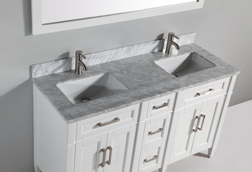 Sydney 60" Double Sink Bathroom Vanity Set with Sink and Mirror