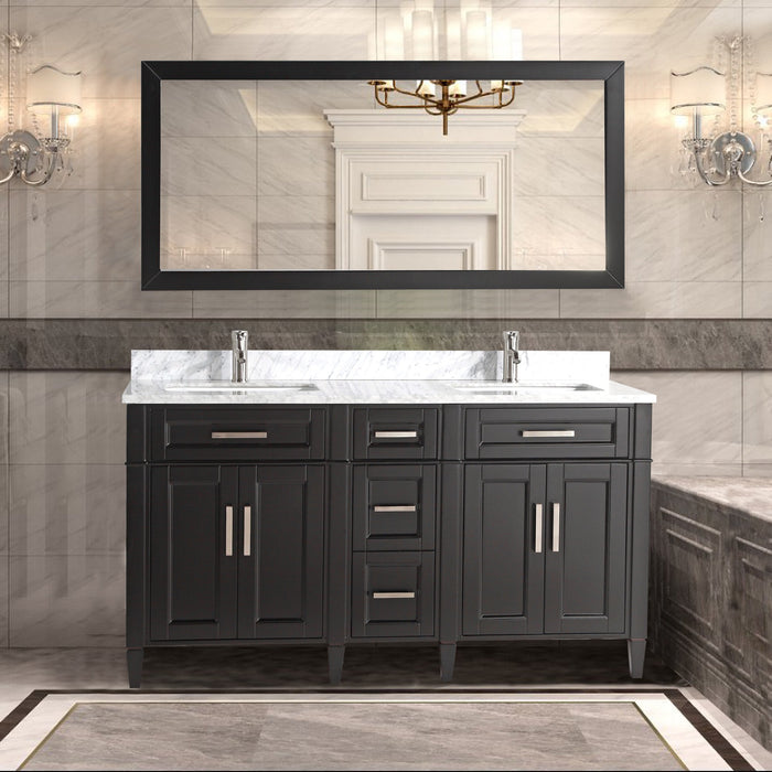 Sydney 60" Double Sink Bathroom Vanity Set with Sink and Mirror