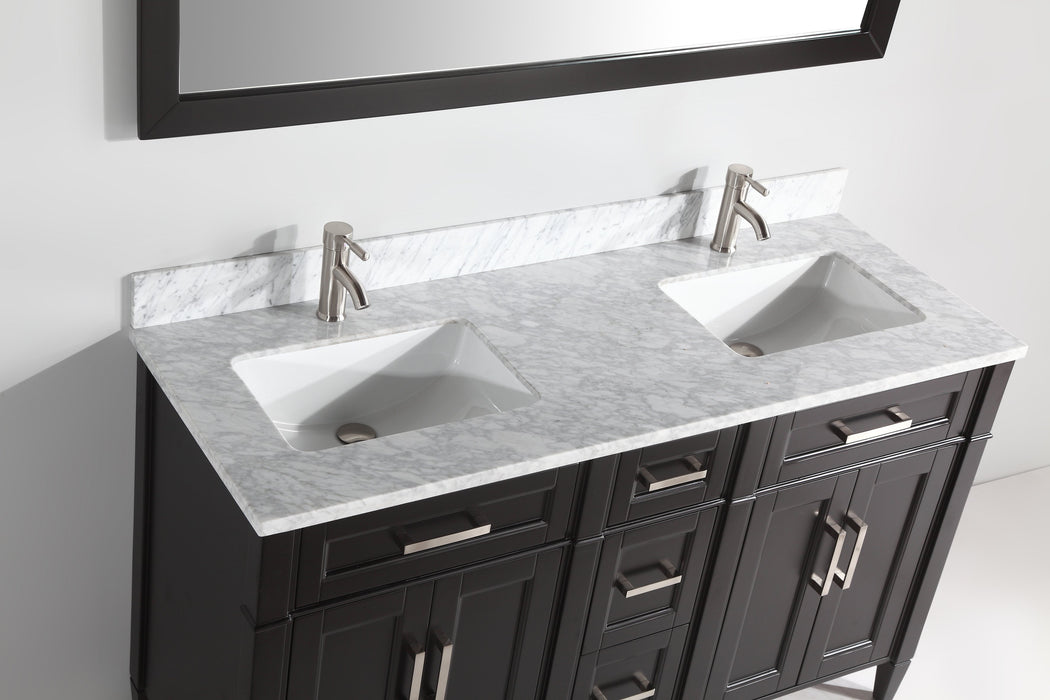 Sydney 60" Double Sink Bathroom Vanity Set with Sink and Mirror