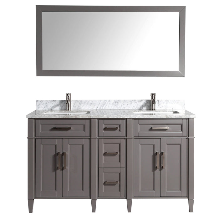 Sydney 60" Double Sink Bathroom Vanity Set with Sink and Mirror