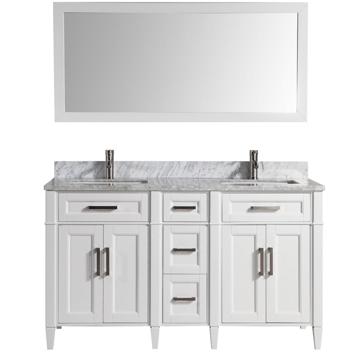 Sydney 60" Double Sink Bathroom Vanity Set with Sink and Mirror