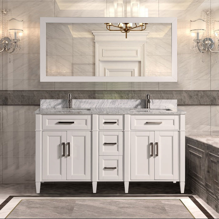 Sydney 60" Double Sink Bathroom Vanity Set with Sink and Mirror