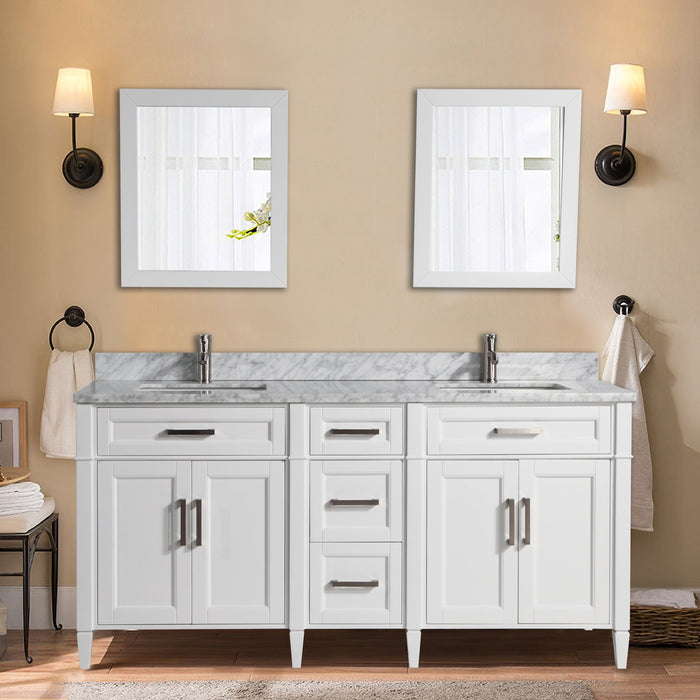 Sydney 72" Double Sink Bathroom Vanity Set with Sink and Mirrors