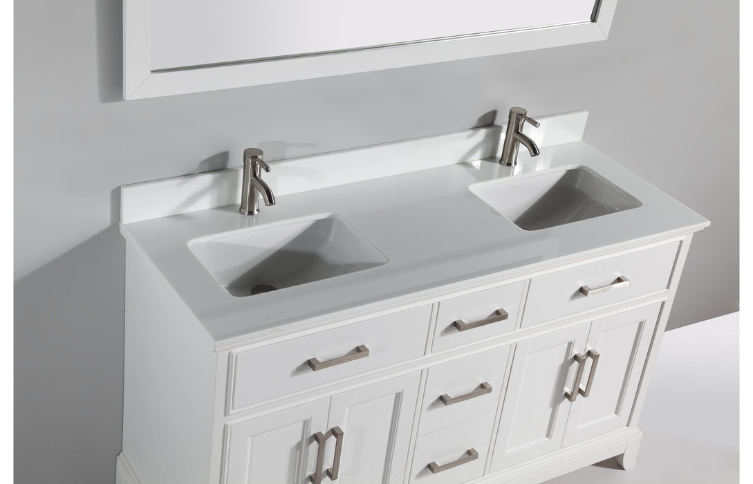 Washington 60" Double Sink Bathroom Vanity Set with Sink and Mirror