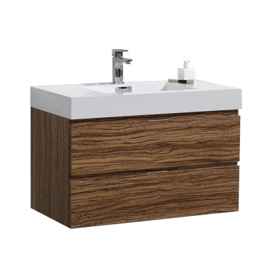 Bliss 36" Wall Mount Modern Bathroom Vanity