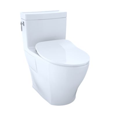 Toto Aimes One-Piece Toilet, 1.28gpf, Elongated Bowl - Washlet+ Connection - Slim Seat